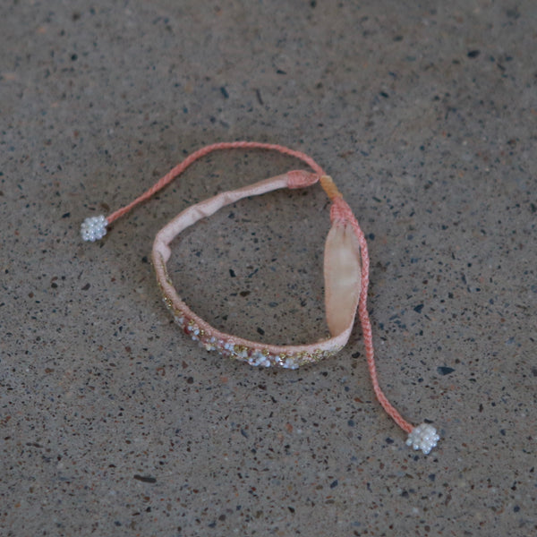 Antomoon silk and glass bead embroidered bracelet ATM-Antomoon-2-5-pastel palette (Antomoon-2-1)